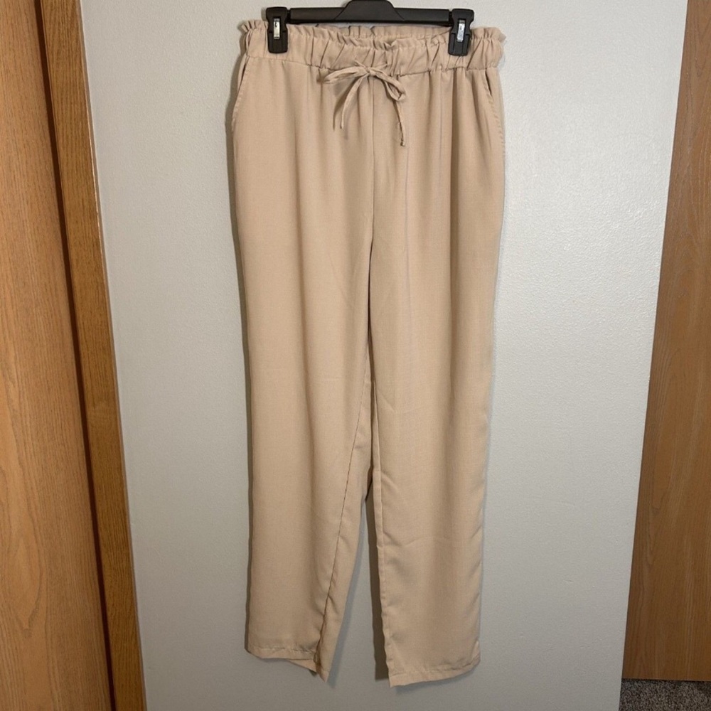 SHEIN Tan Drawstring Pants